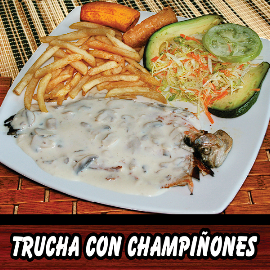 Trucha en Champiñones